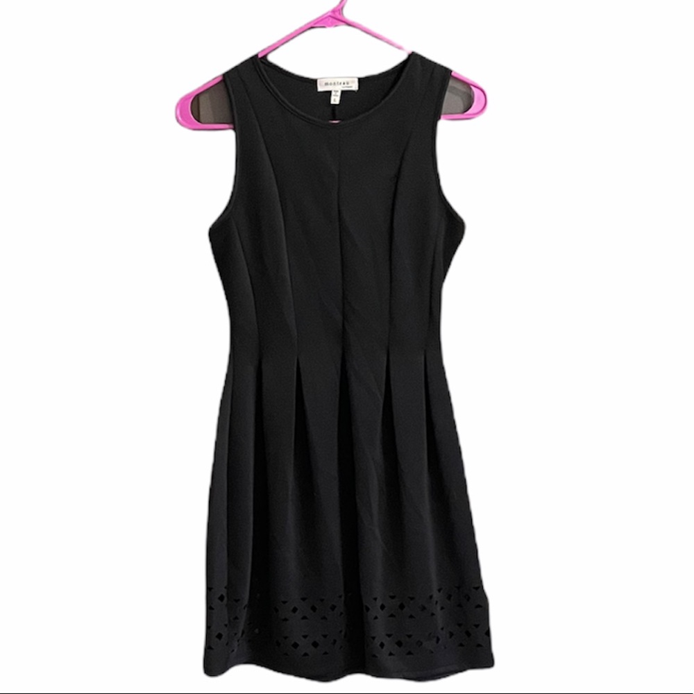 Monteau Little Black Sleeveless Cut Out Dress L